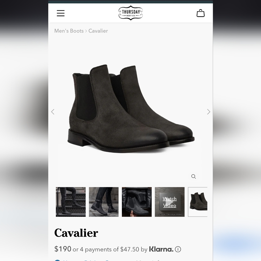 Thursday Boot Co. Men's Cavalier Chelsea boots, size 10. Lightly worn.
